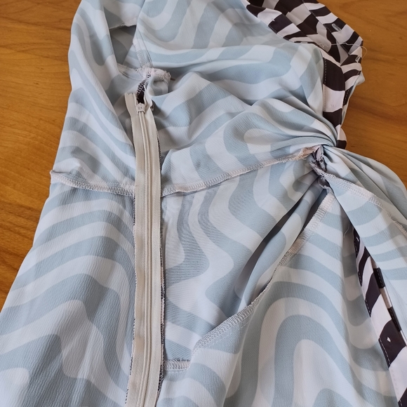 River Island Swirl Wavy Cream Brown Shirt Dress 6 See Pics for SmallDefects NWOT - Picture 9 of 16